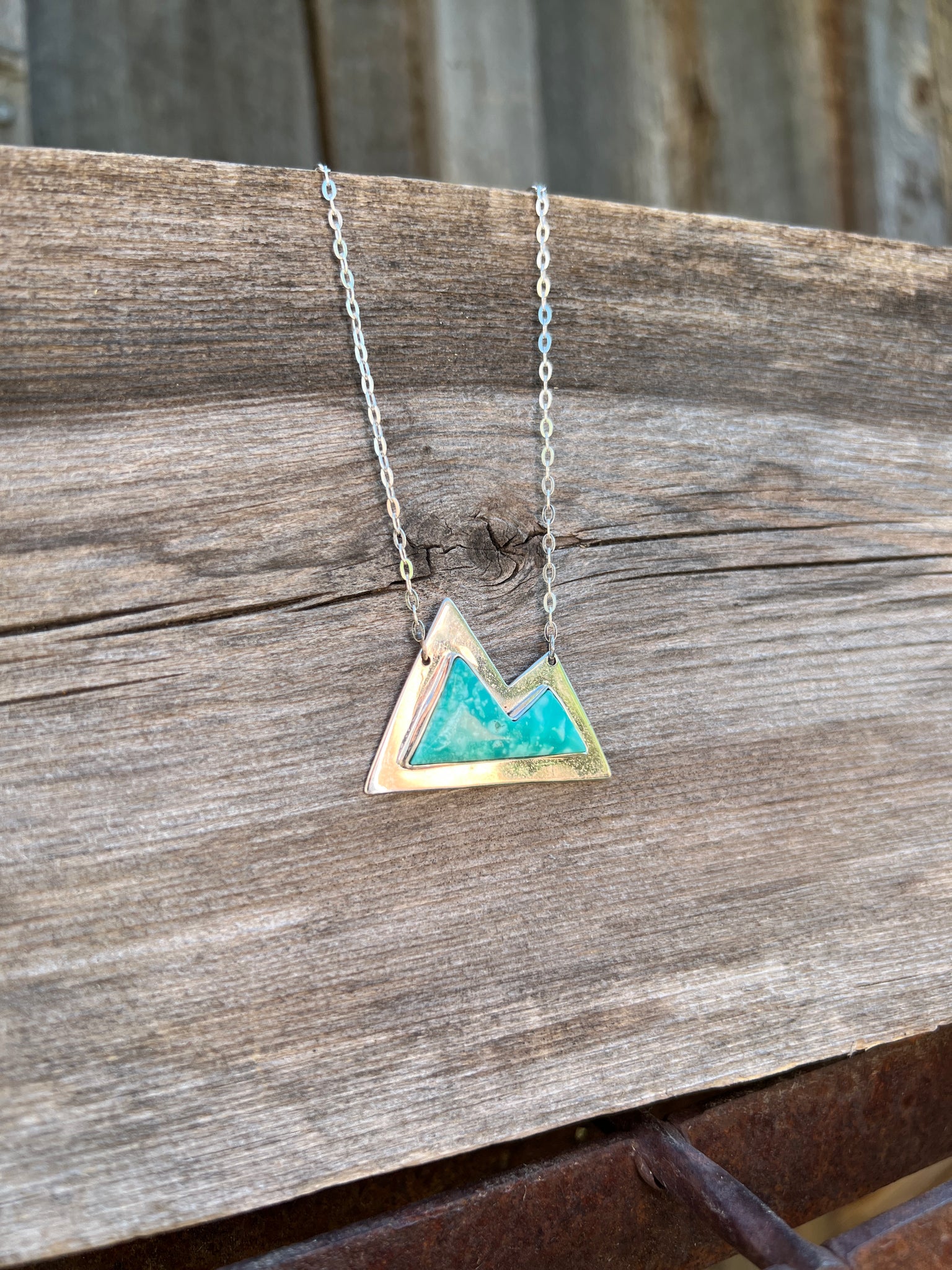 Mountain Necklace with Turquoise and Sterling Silver #163