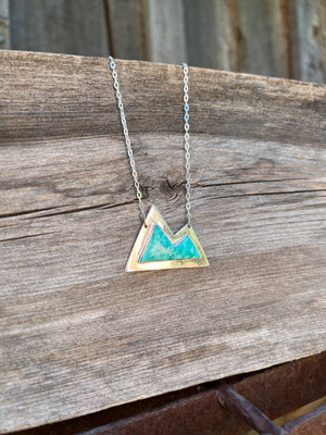 Mountain Necklace with Turquoise and Sterling Silver #163