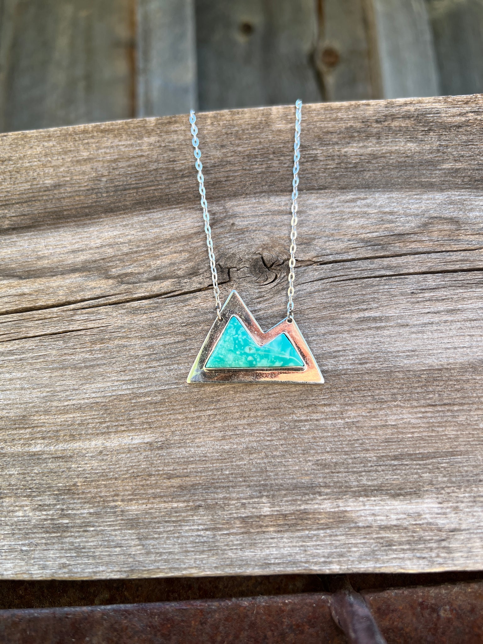 Mountain Necklace with Turquoise and Sterling Silver #163