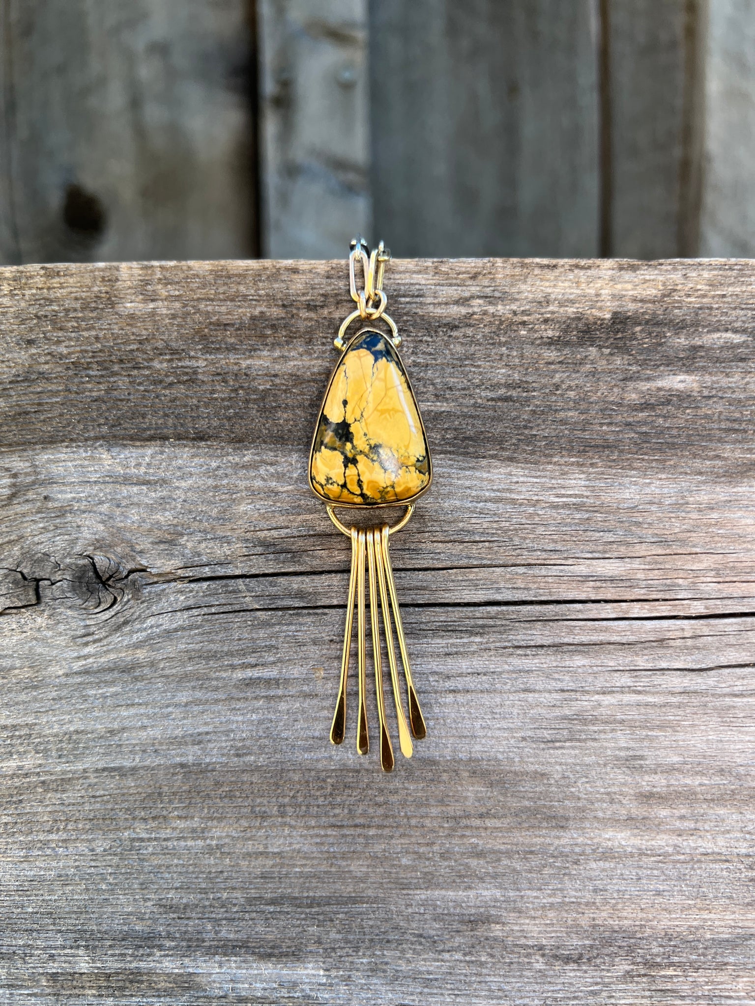 Yellow Cloud Mountain Fringe Necklace in Gold Alchemia  #166