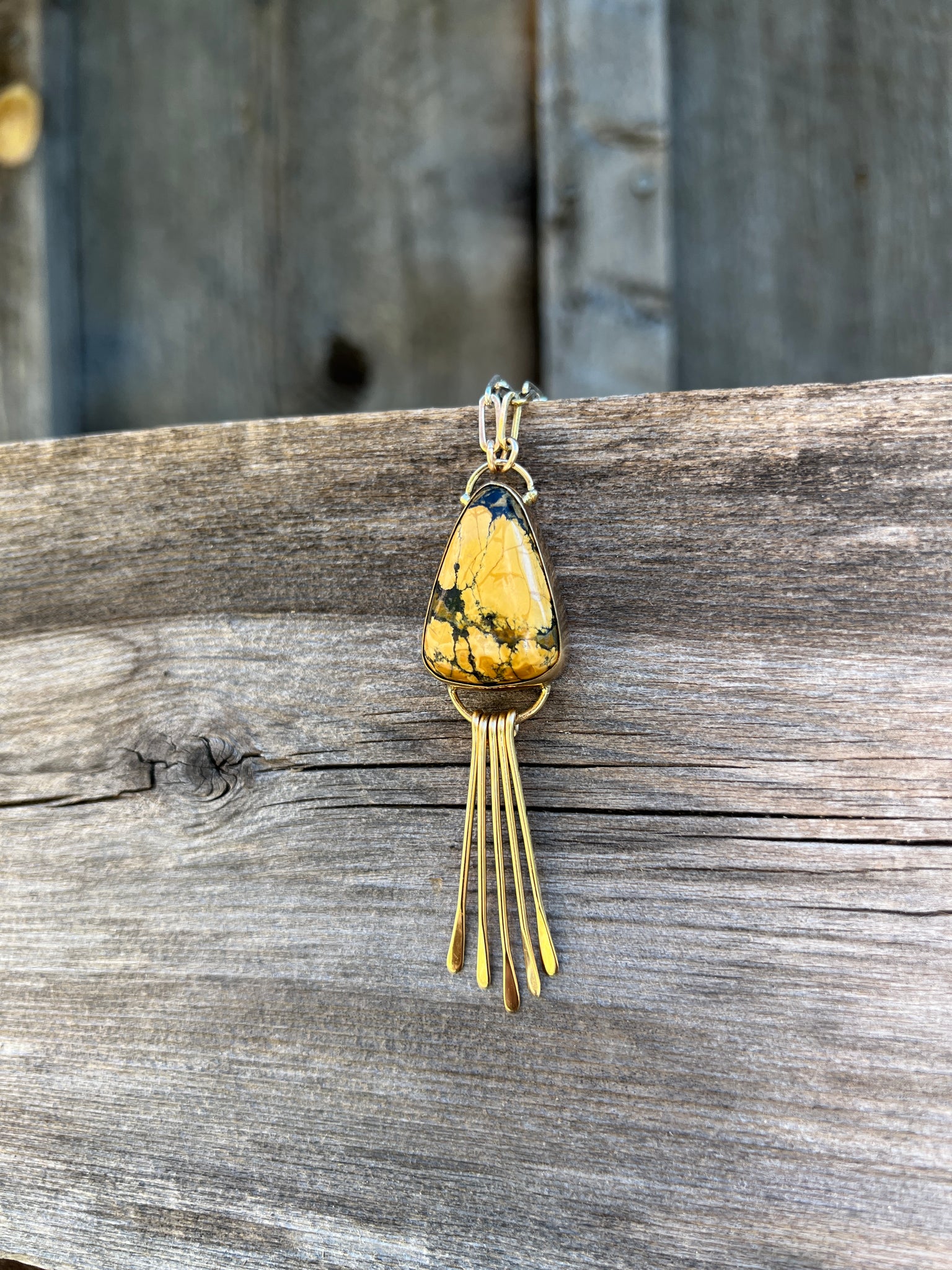 Yellow Cloud Mountain Fringe Necklace in Gold Alchemia  #166