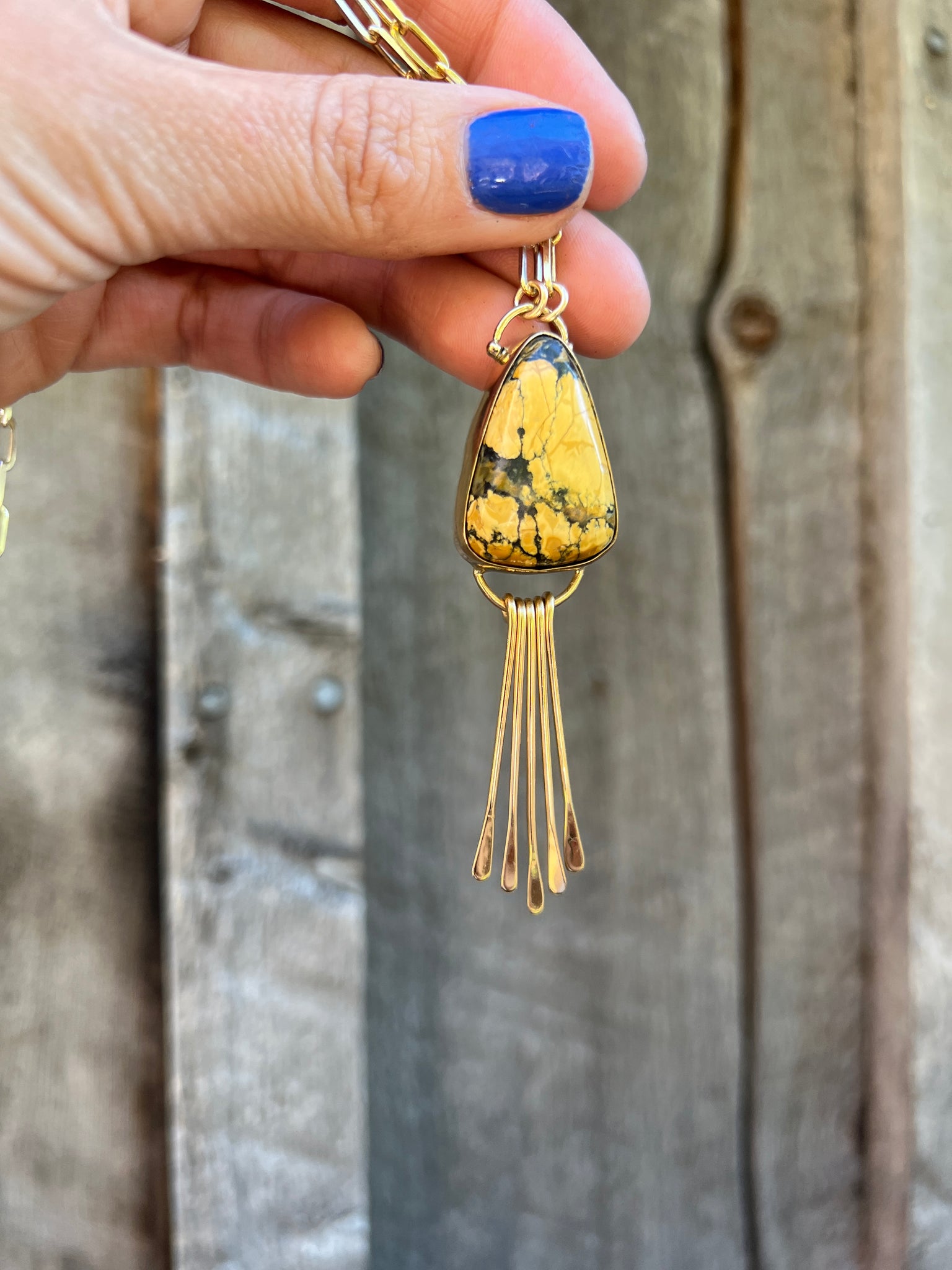 Yellow Cloud Mountain Fringe Necklace in Gold Alchemia  #166