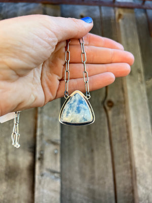 Cloud Plume Agate necklace in Sterling Silver #168