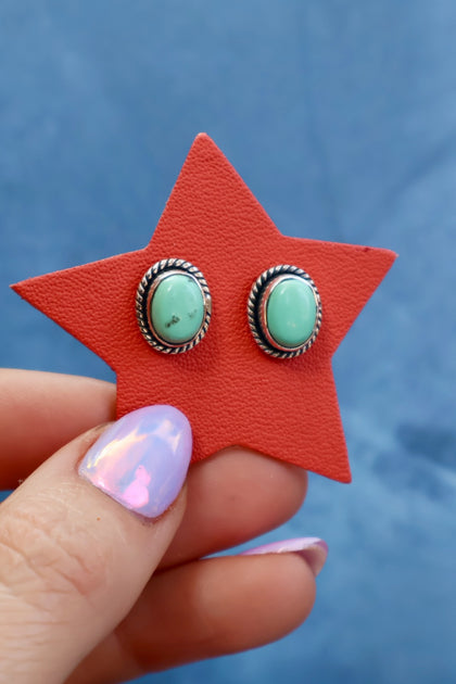 Sterling Silver & Kingman Turquoise Studs