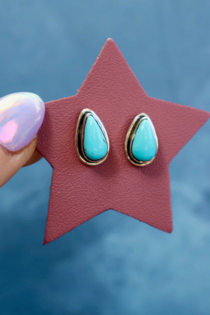 Sterling Silver & Kingman Turquoise Studs