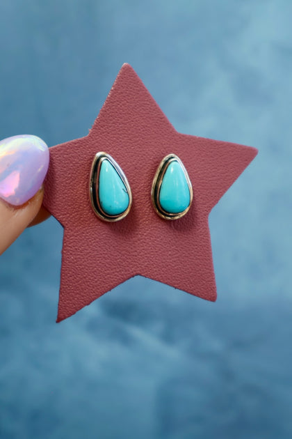 Sterling Silver & Kingman Turquoise Studs