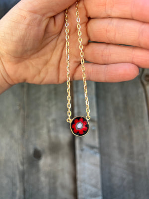 Tiny Millefiori Glass Flower in Gold Alchemia #176