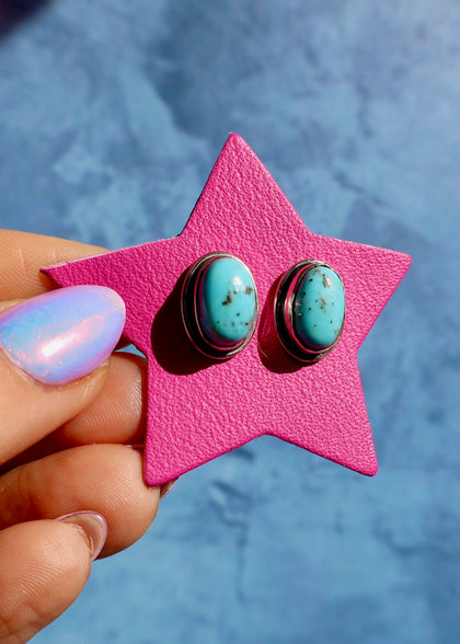 Sterling Silver & Kingman Turquoise Studs
