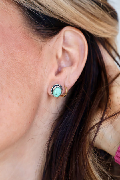 Sterling Silver & Kingman Turquoise Studs