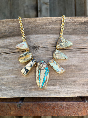 Cloud Mountain Turquoise Spectrum Necklace in Gold Alchemia #171