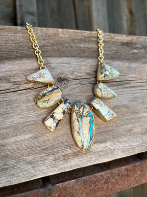 Cloud Mountain Turquoise Spectrum Necklace in Gold Alchemia #171