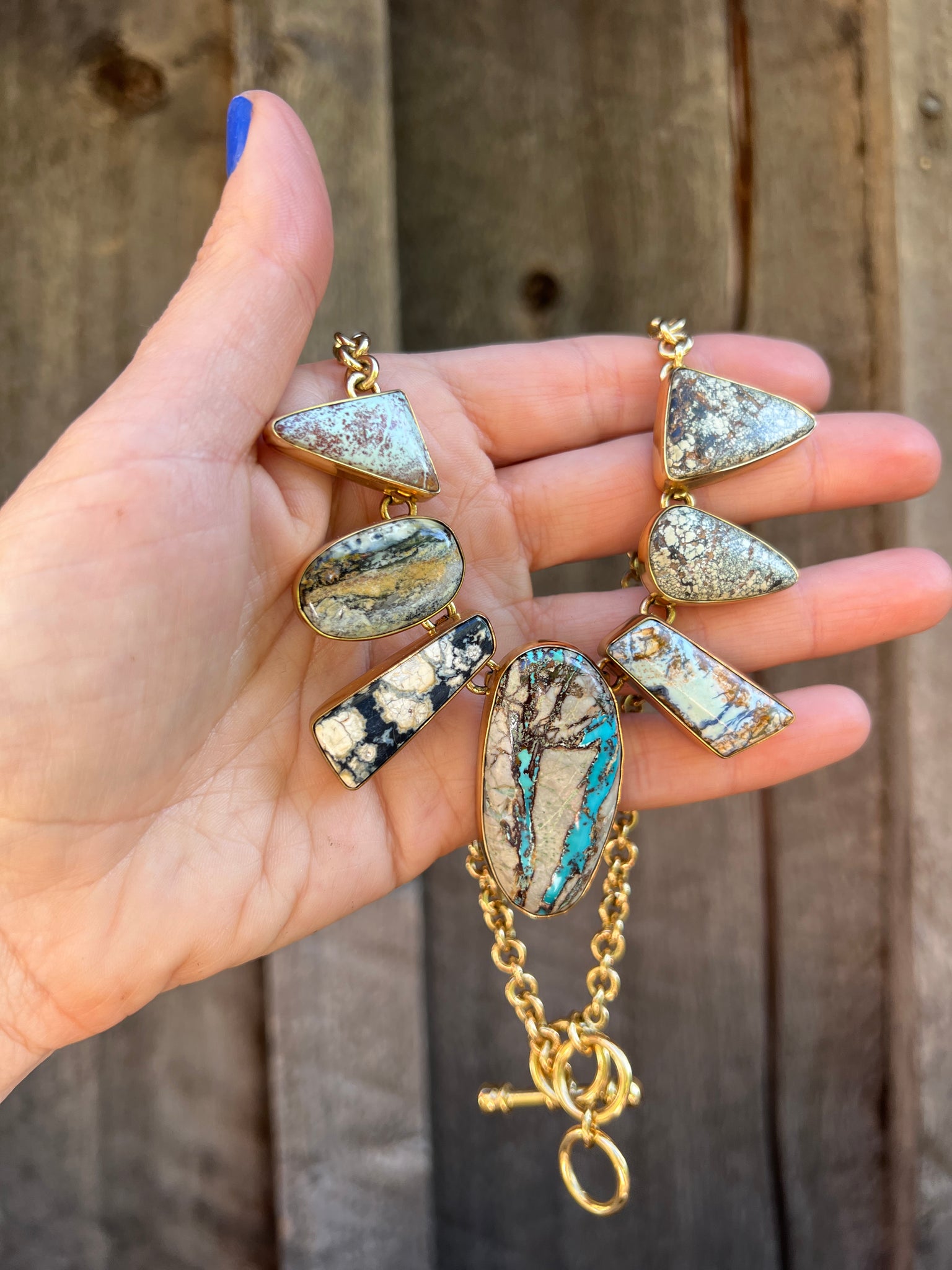 Cloud Mountain Turquoise Spectrum Necklace in Gold Alchemia #171