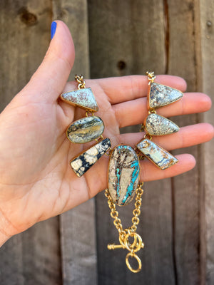 Cloud Mountain Turquoise Spectrum Necklace in Gold Alchemia #171