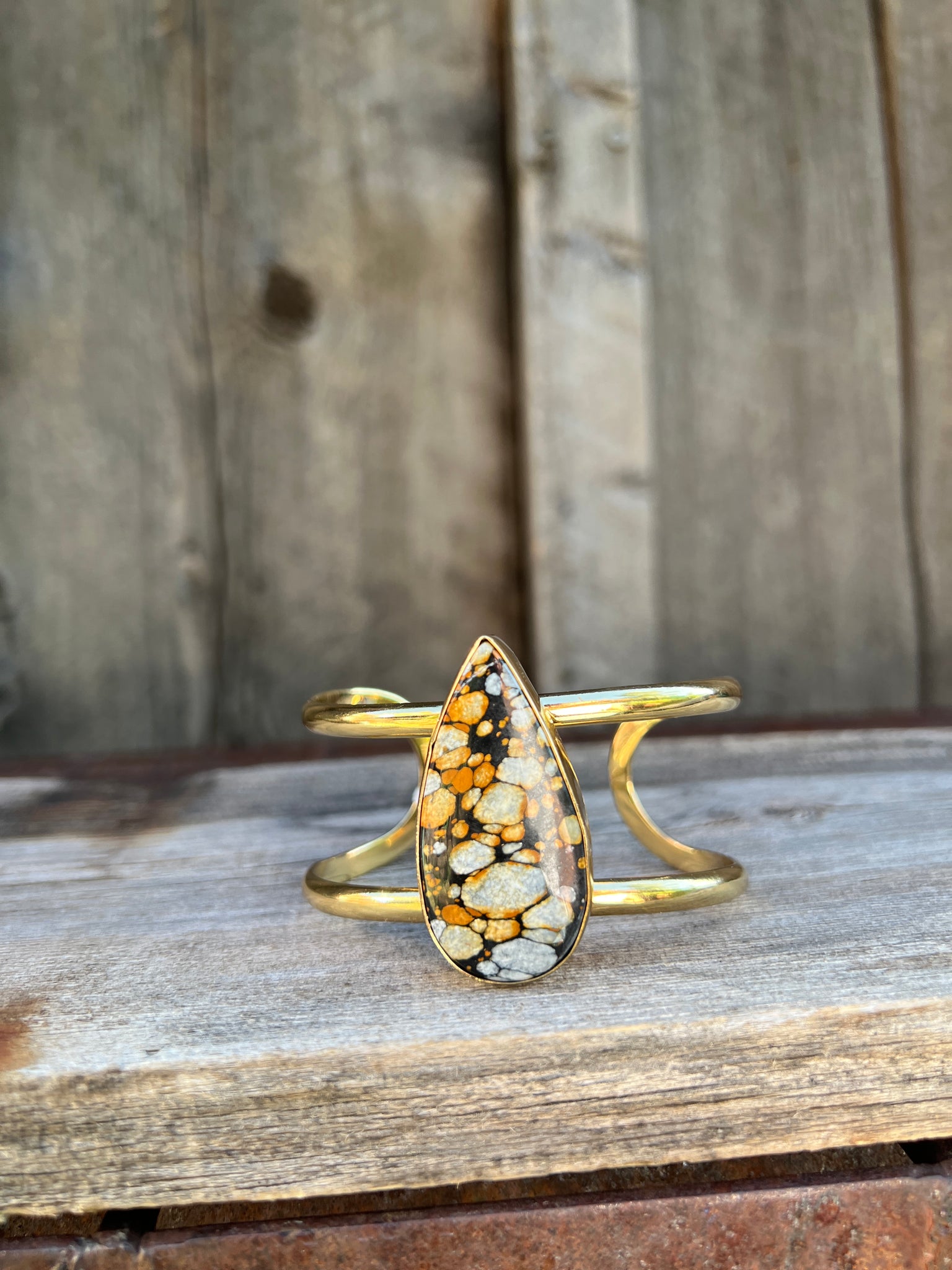 Cloud Mountain Turquoise Cuff Bracelet in Gold Alchemia #178