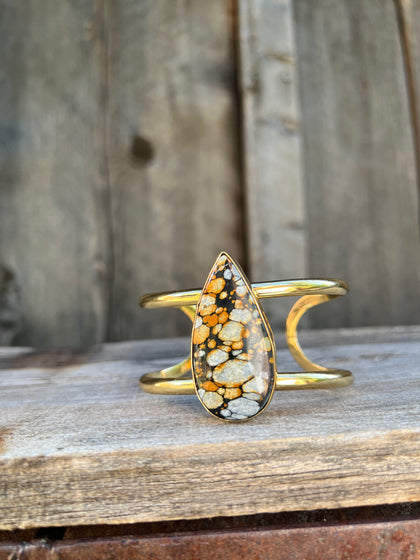Cloud Mountain Turquoise Cuff Bracelet in Gold Alchemia