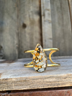 Cloud Mountain Turquoise Cuff Bracelet in Gold Alchemia #178