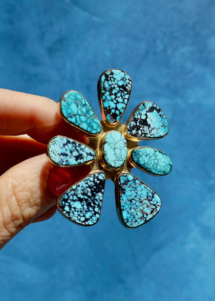 Cloud Mountain Turquoise Flower Ring