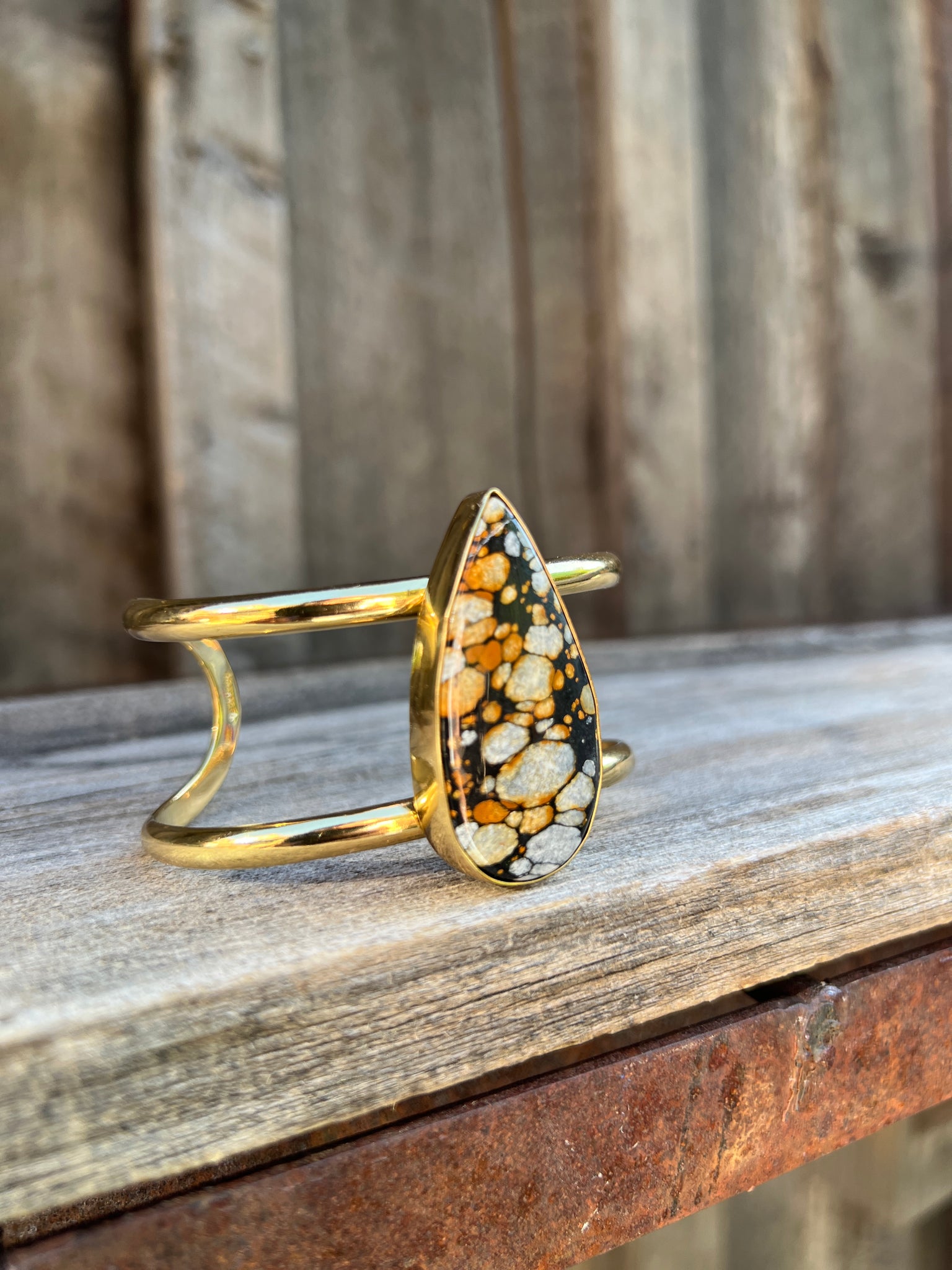 Cloud Mountain Turquoise Cuff Bracelet in Gold Alchemia #178