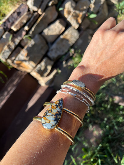 Cloud Mountain Turquoise Cuff Bracelet in Gold Alchemia