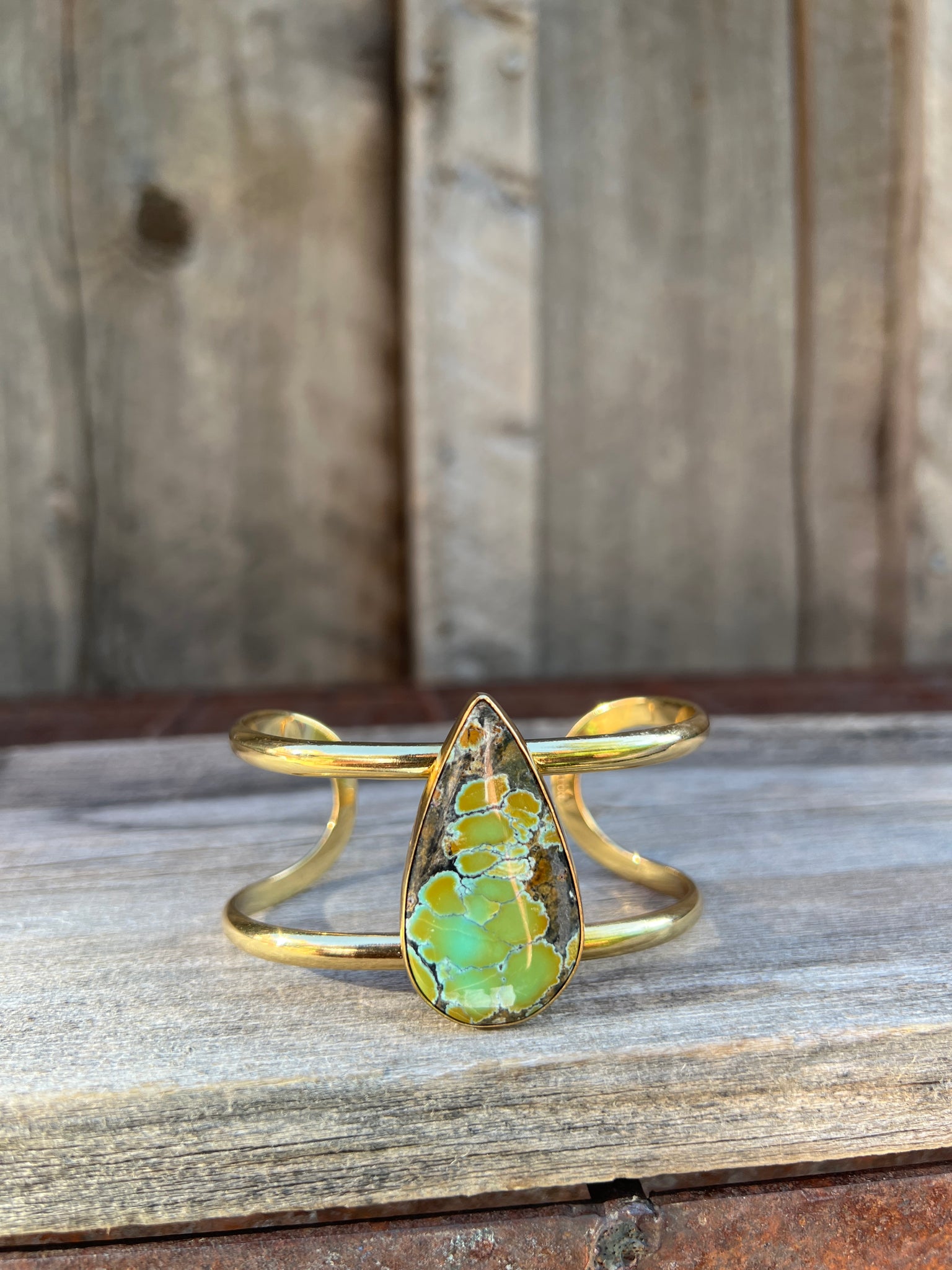 Cloud Mountain Turquoise Cuff Bracelet in Gold Alchemia #179