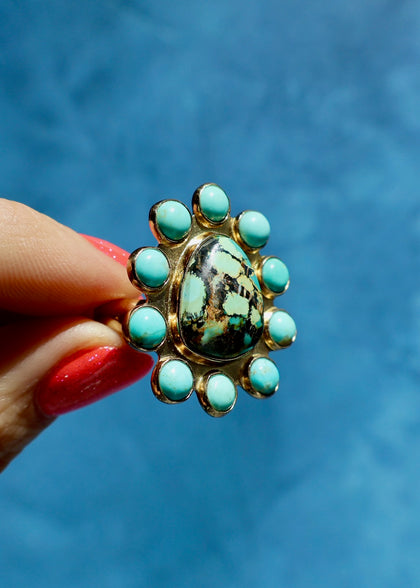 Desert Bloom Cloud Mountain & Campitos Turquoise Ring