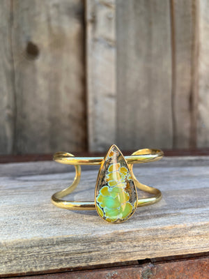 Cloud Mountain Turquoise Cuff Bracelet in Gold Alchemia #179