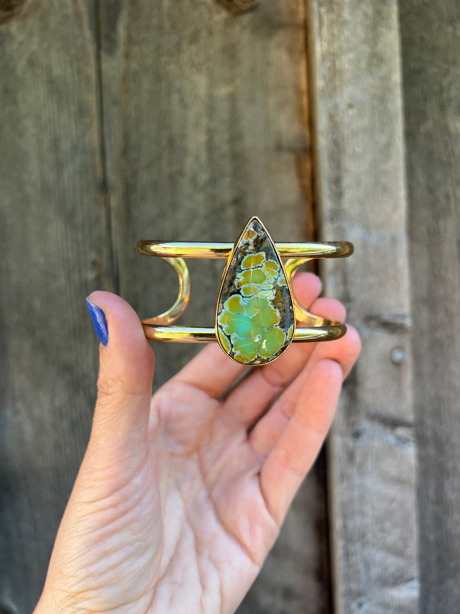 Cloud Mountain Turquoise Cuff Bracelet in Gold Alchemia #179