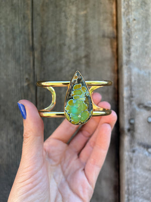 Cloud Mountain Turquoise Cuff Bracelet in Gold Alchemia #179