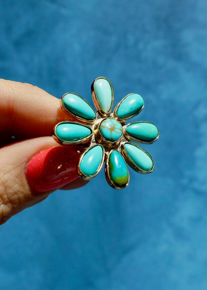 Desert Bloom Turquoise Flower Ring