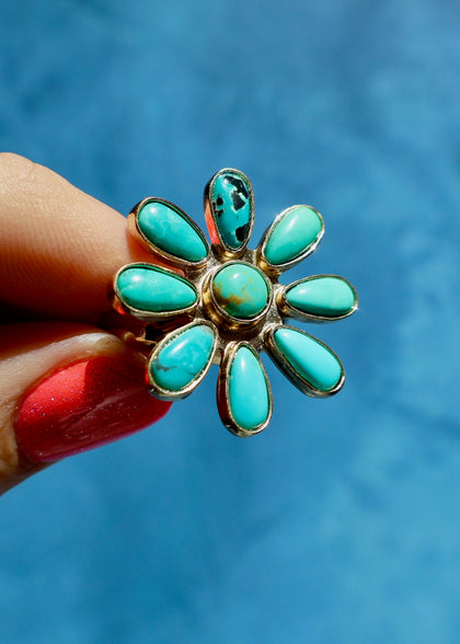 Desert Bloom Turquoise Flower Ring