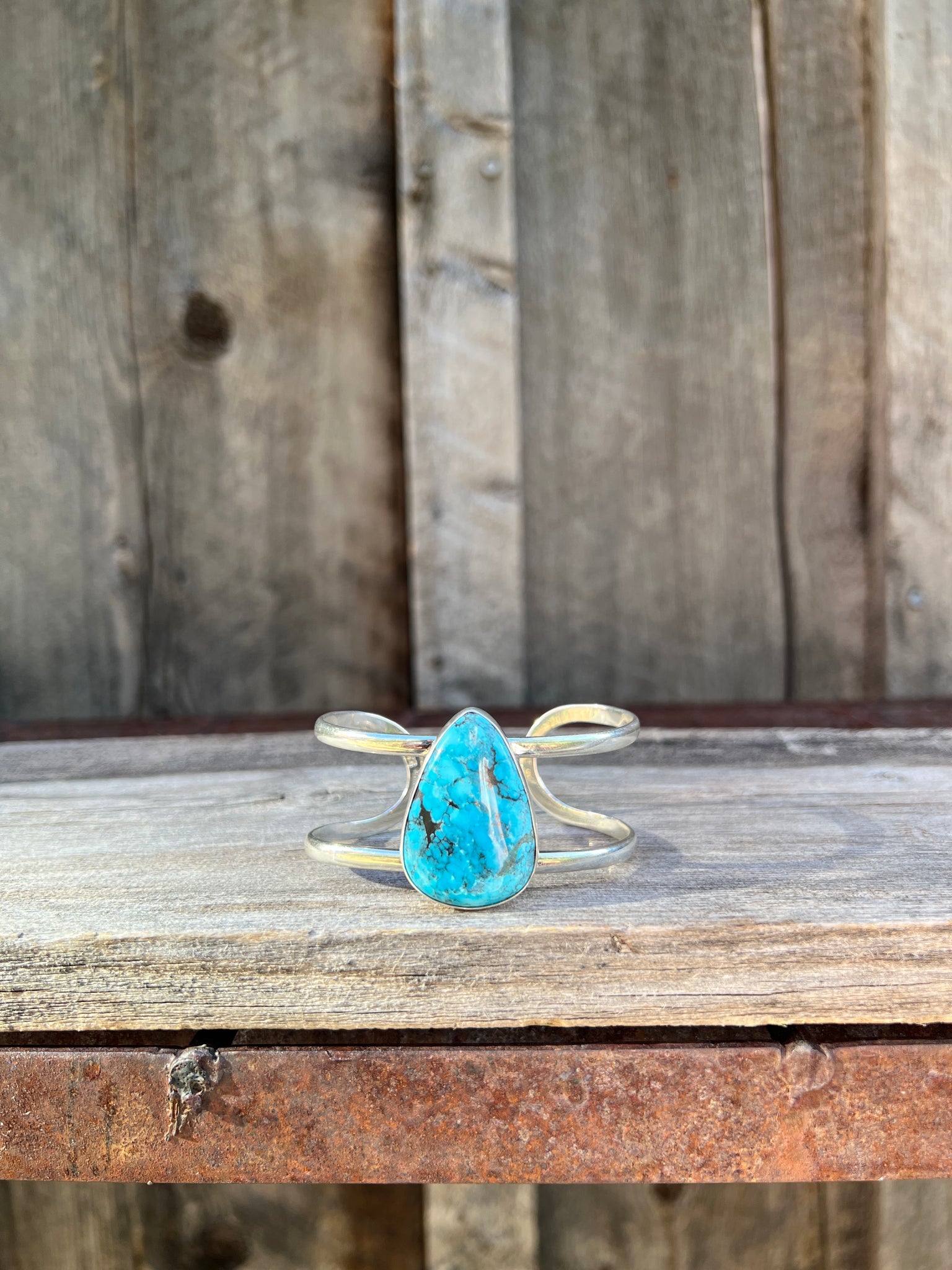 Turquoise Cuff Bracelet in Sterling Silver #180
