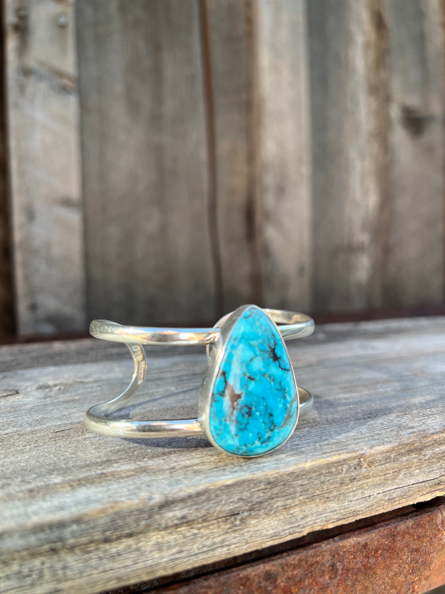 Turquoise Cuff Bracelet in Sterling Silver #180