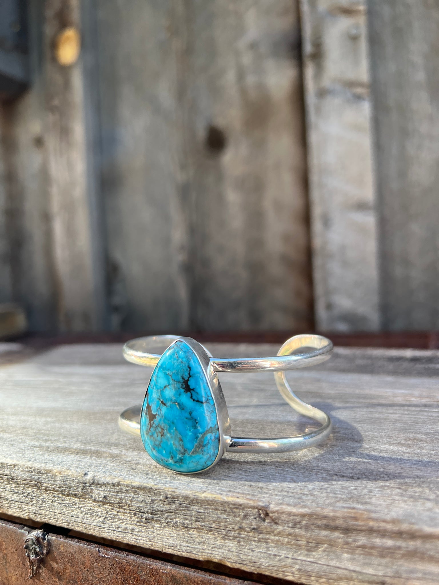 Turquoise Cuff Bracelet in Sterling Silver #180