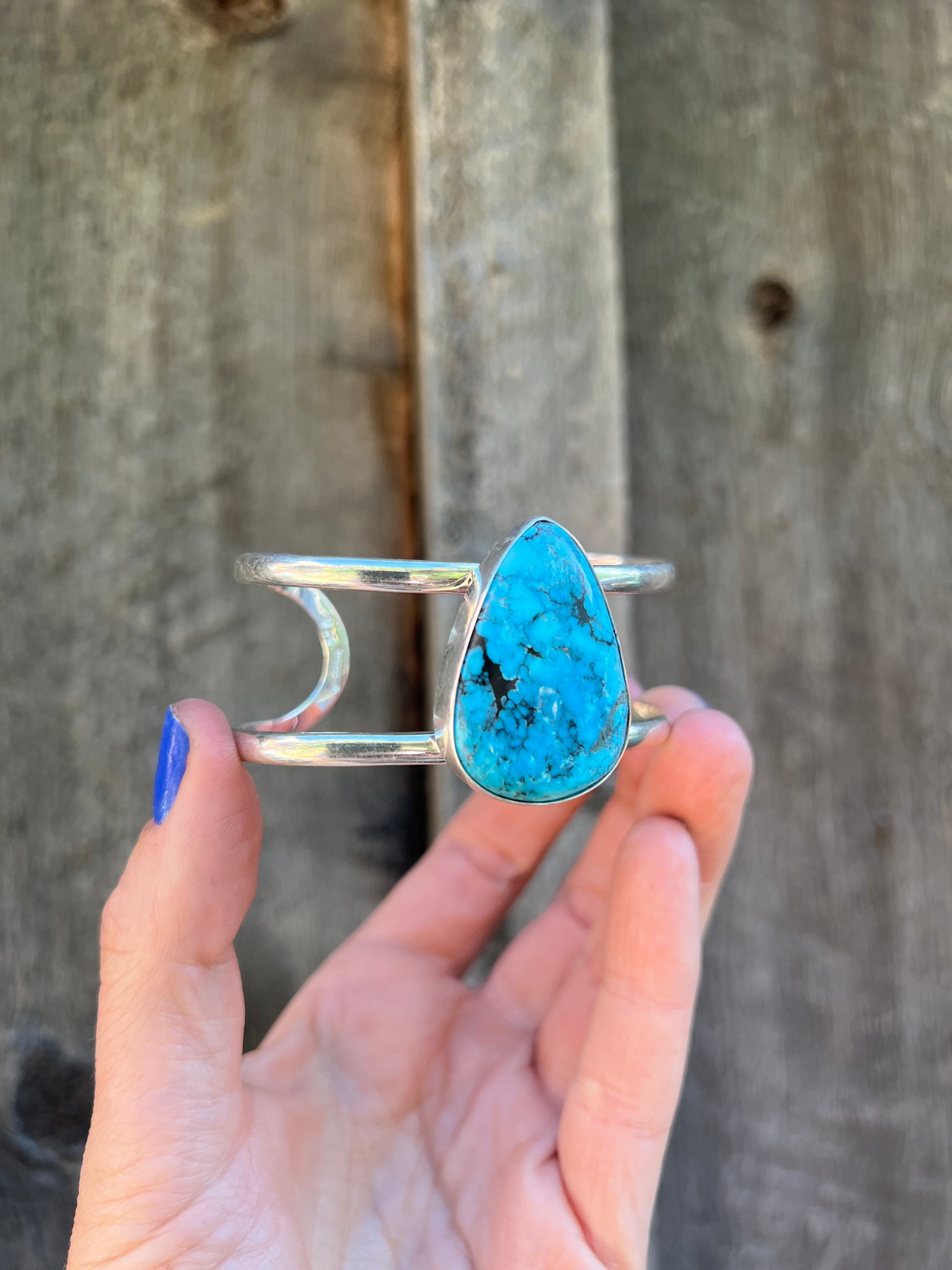 Turquoise Cuff Bracelet in Sterling Silver #180