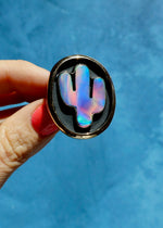 Saguaro Cactus Aurora Opal Shadowbox Ring