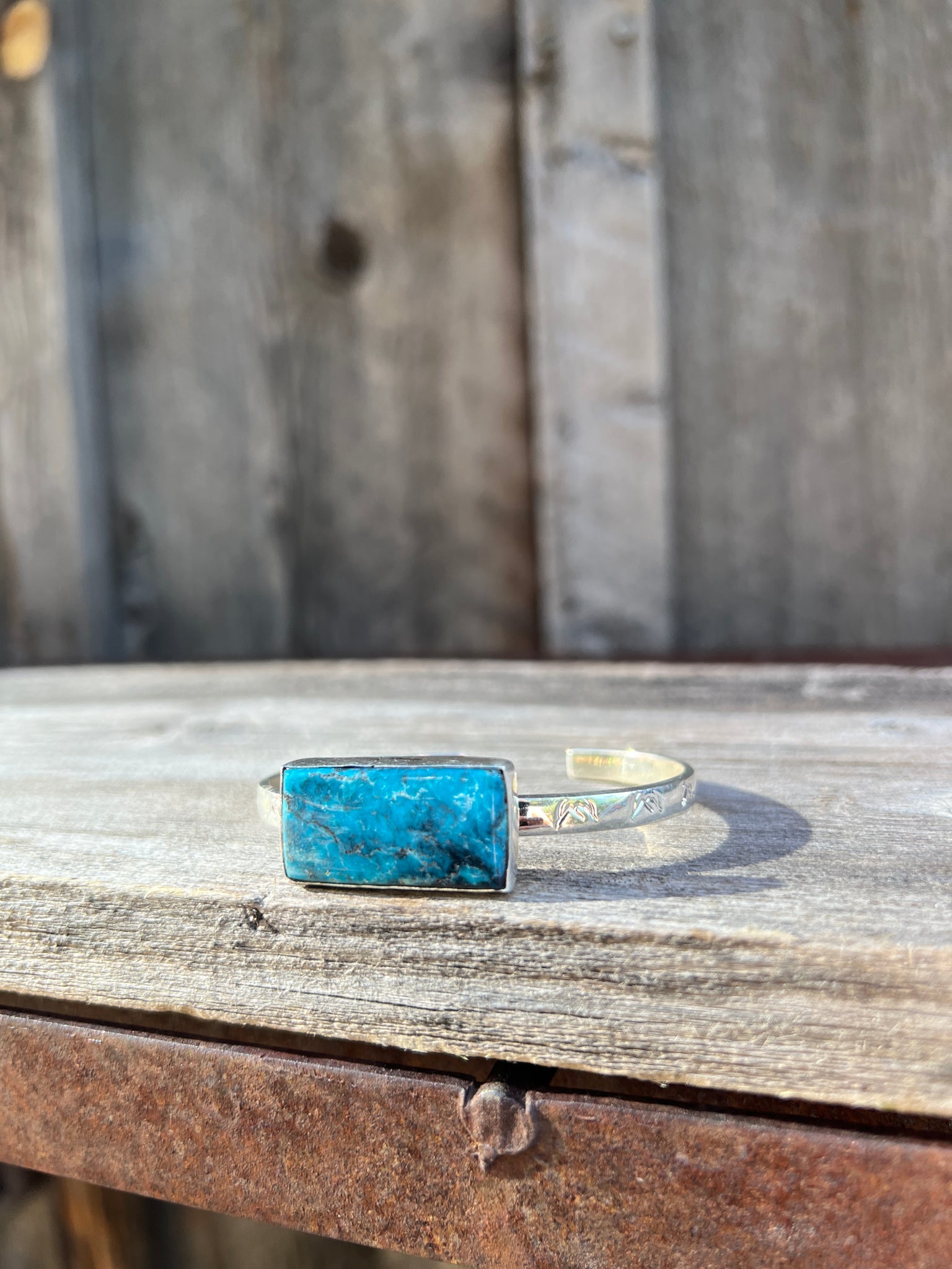 Mountain Turquoise Cuff Bracelet in Sterling Silver #182