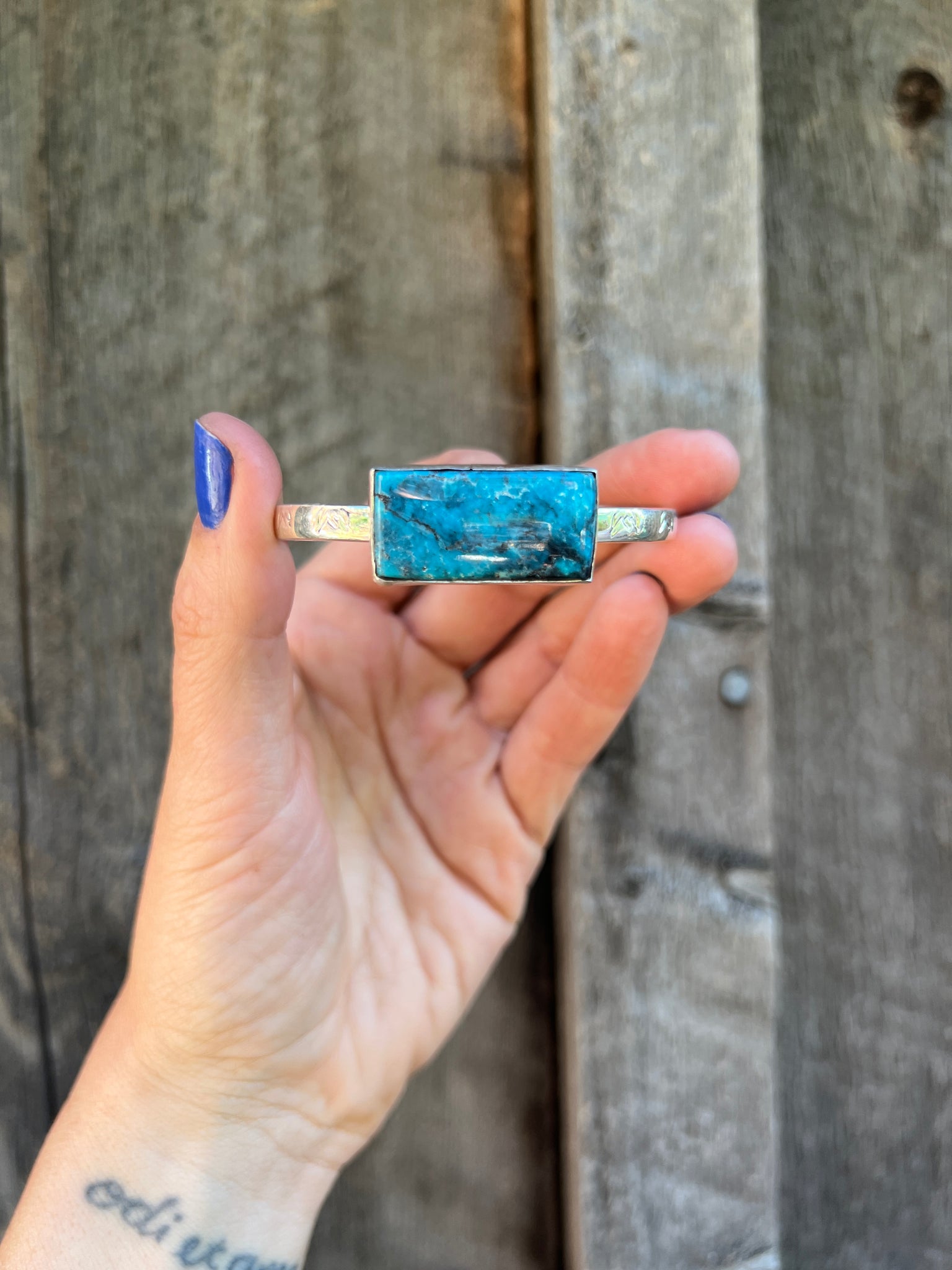 Mountain Turquoise Cuff Bracelet in Sterling Silver #182