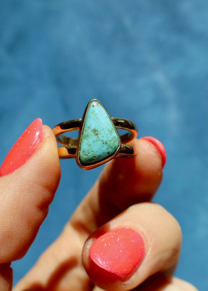 Campitos Turquoise Double Band Adjustable Ring