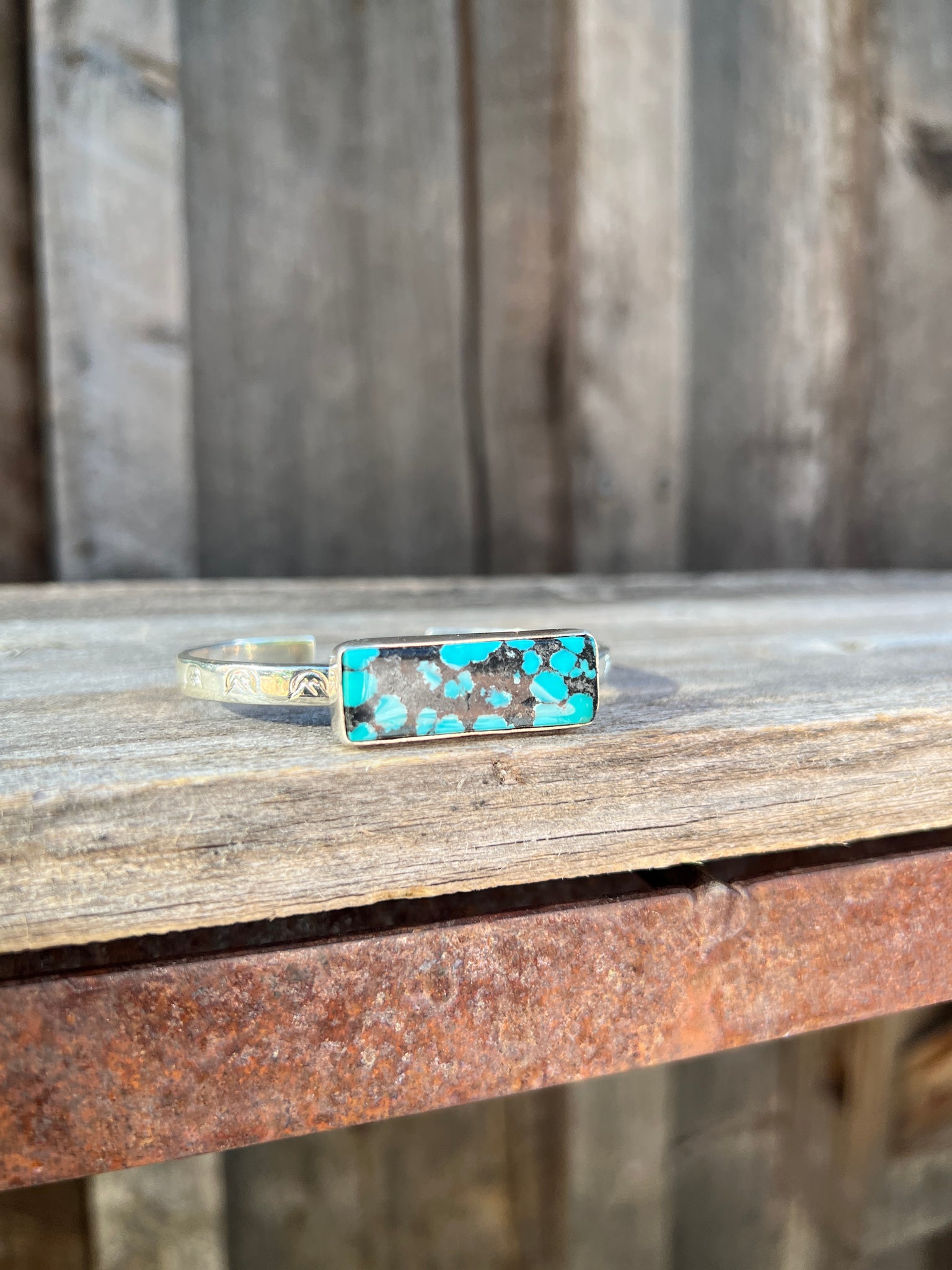 Cloud Mountain Turquoise Cuff Bracelet in Sterling Silver #183