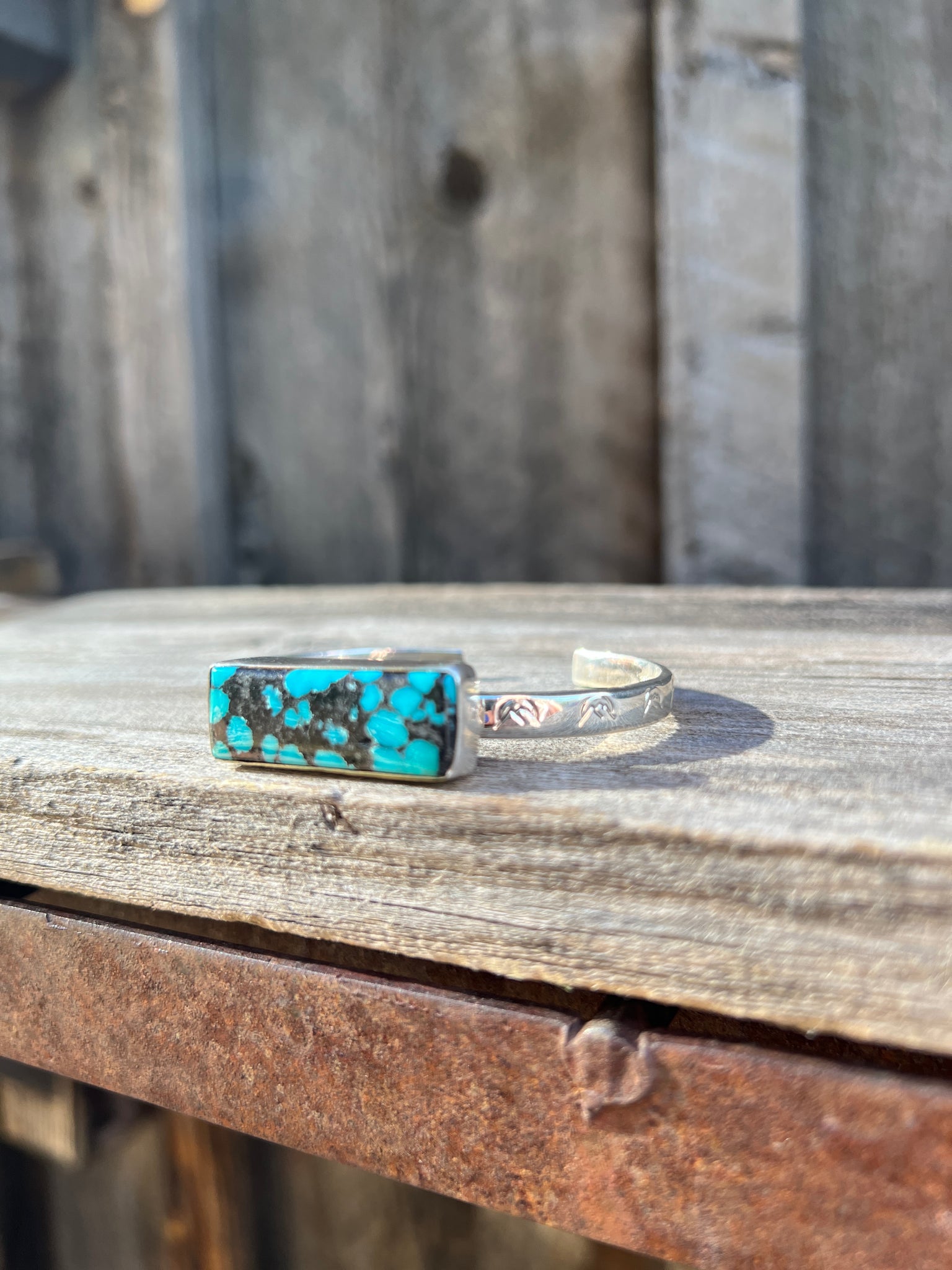 Cloud Mountain Turquoise Cuff Bracelet in Sterling Silver #183