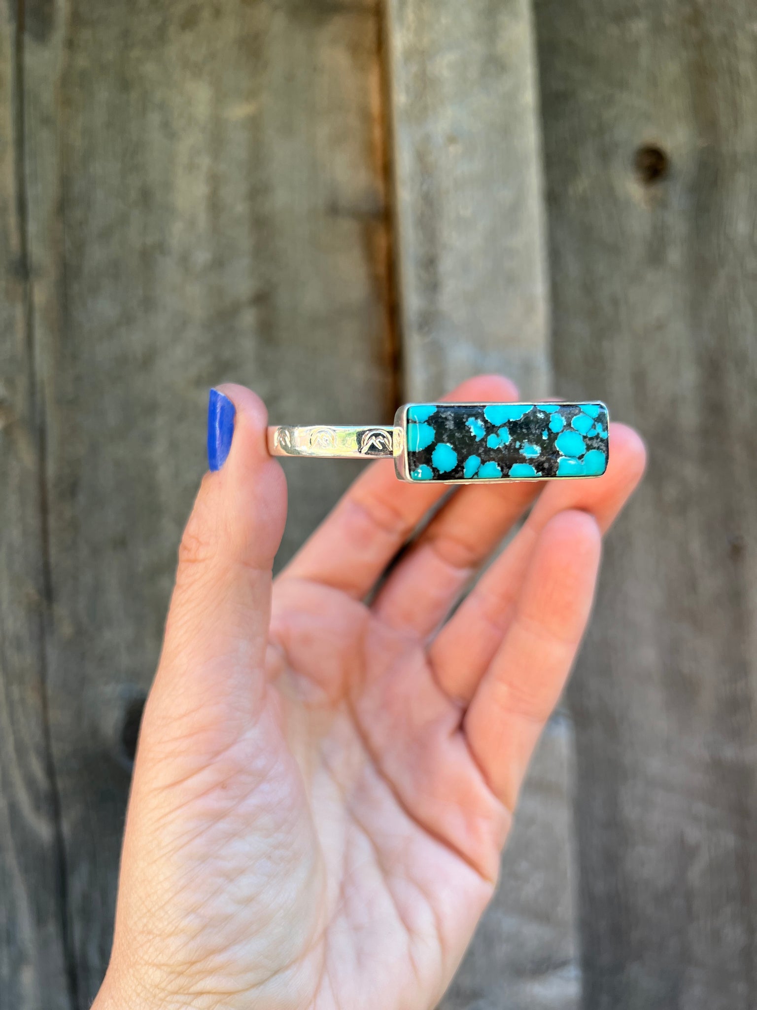 Cloud Mountain Turquoise Cuff Bracelet in Sterling Silver #183