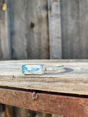 Cloud Plume Agate Cuff Bracelet in Sterling Silver #184