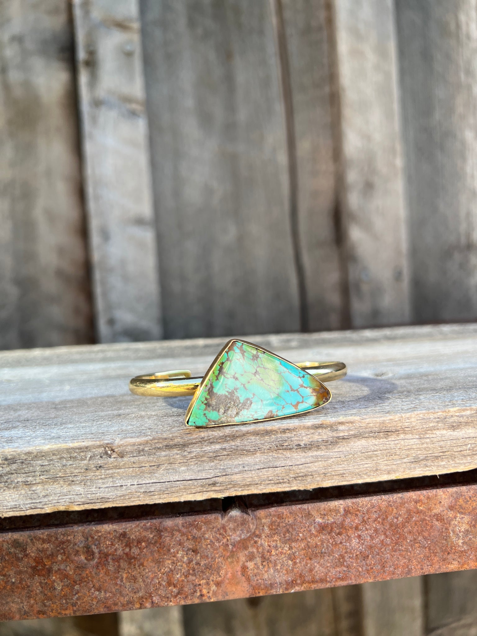 Turquoise Cuff Bracelet inGold Alchemia #186
