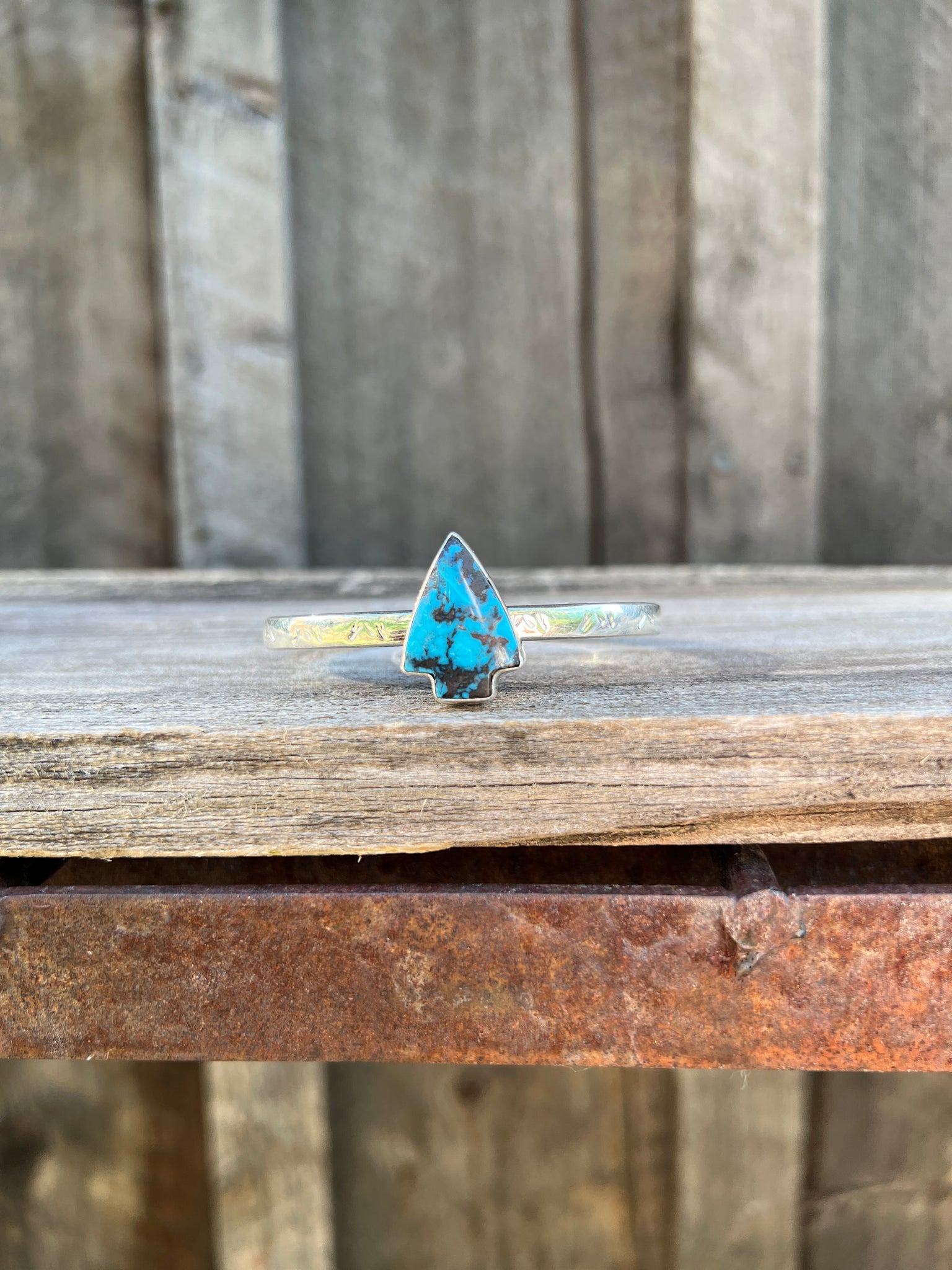 Turquoise Arrow Cuff Bracelet in Sterling Silver #185