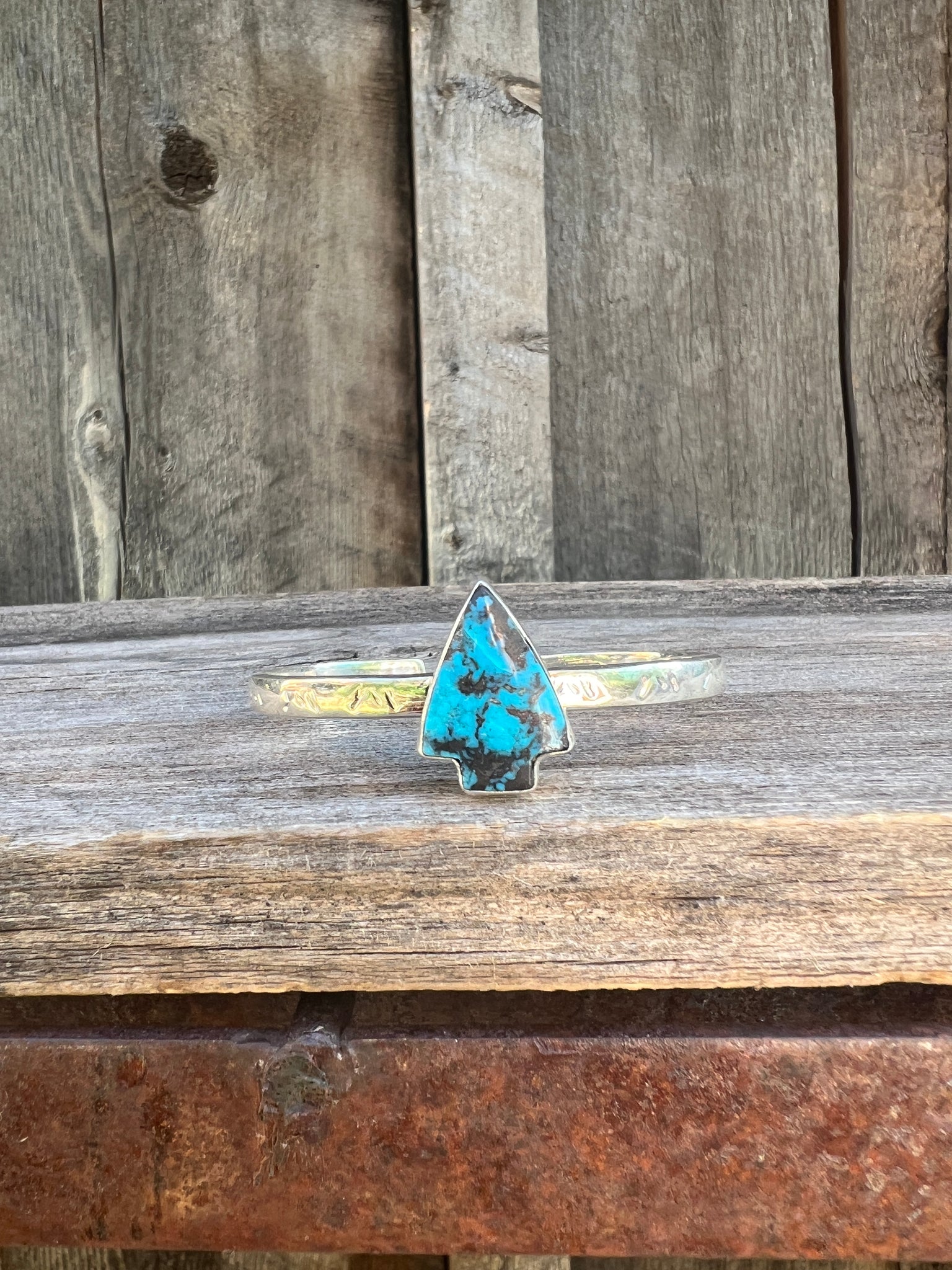 Turquoise Arrow Cuff Bracelet in Sterling Silver #185