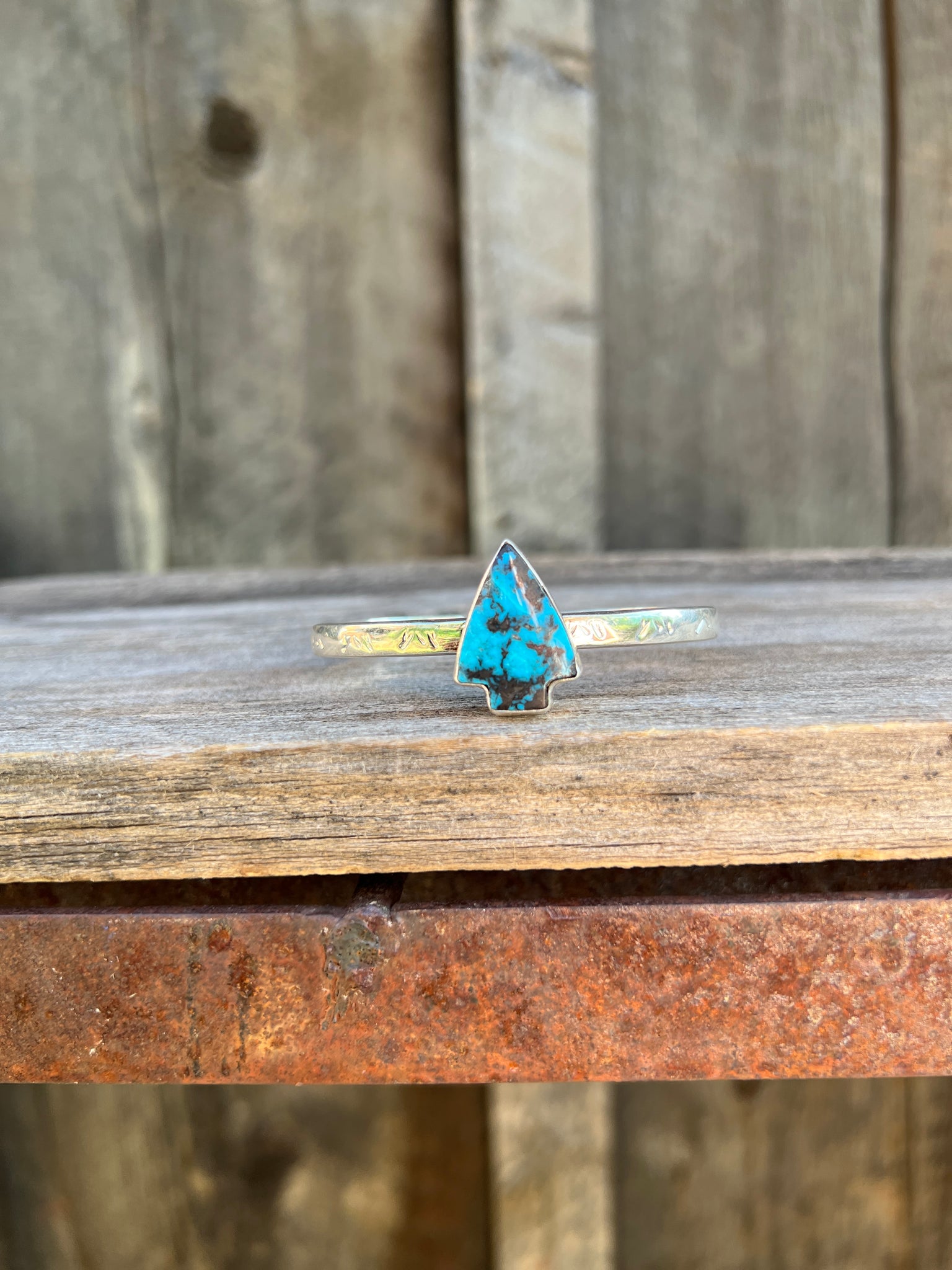 Turquoise Arrow Cuff Bracelet in Sterling Silver #185