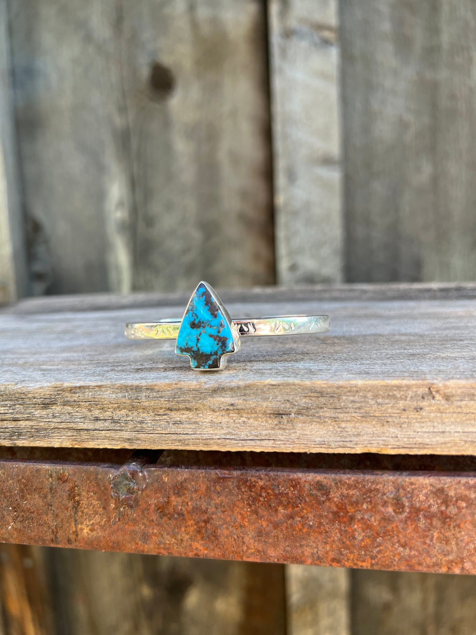 Turquoise Arrow Cuff Bracelet in Sterling Silver #185