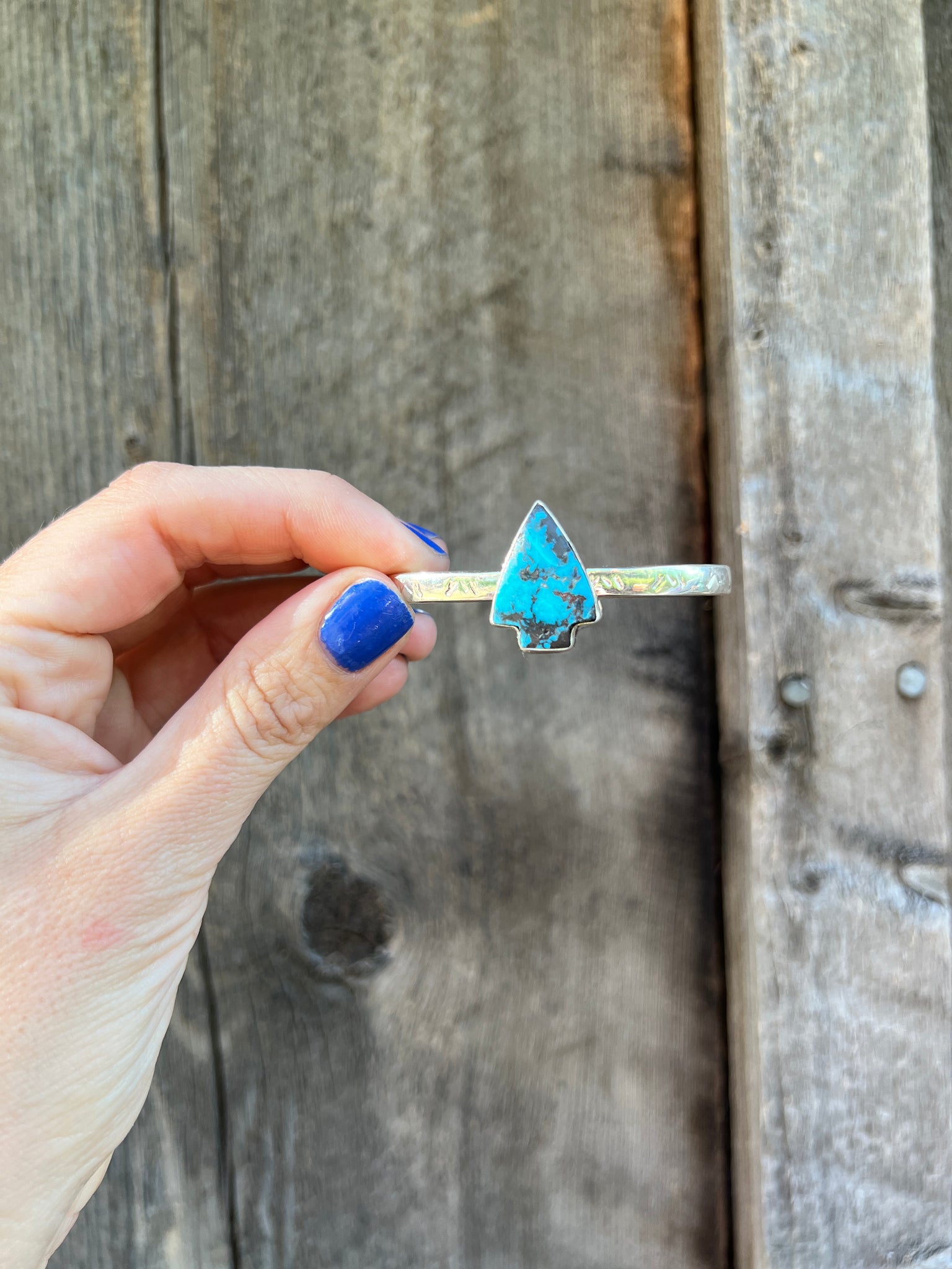 Turquoise Arrow Cuff Bracelet in Sterling Silver #185