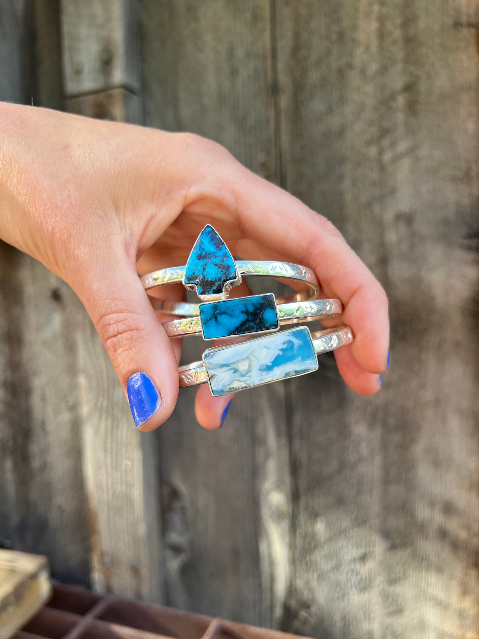 Turquoise Arrow Cuff Bracelet in Sterling Silver #185