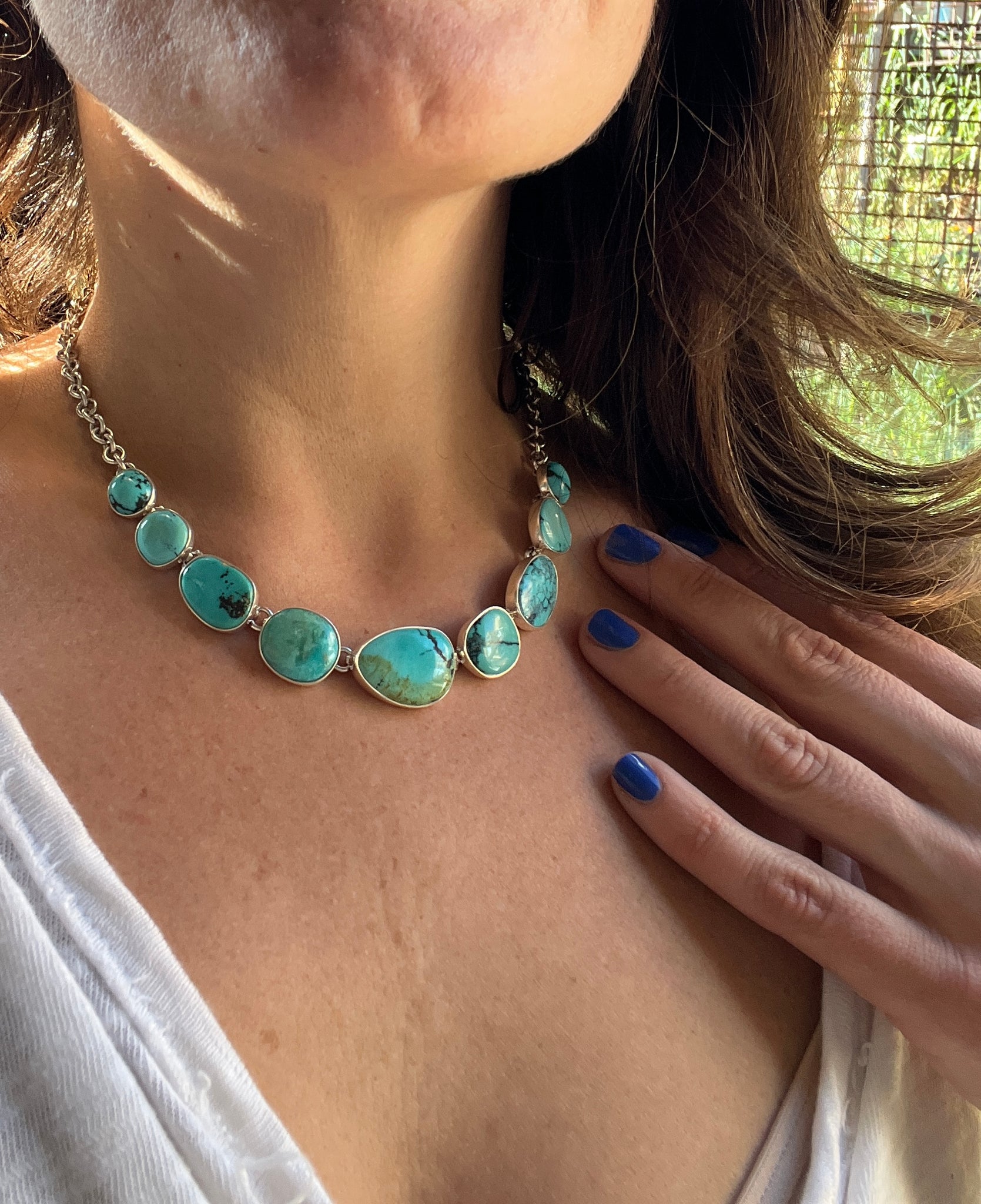 Turquoise Kinetic Necklace in Sterling Silver #153